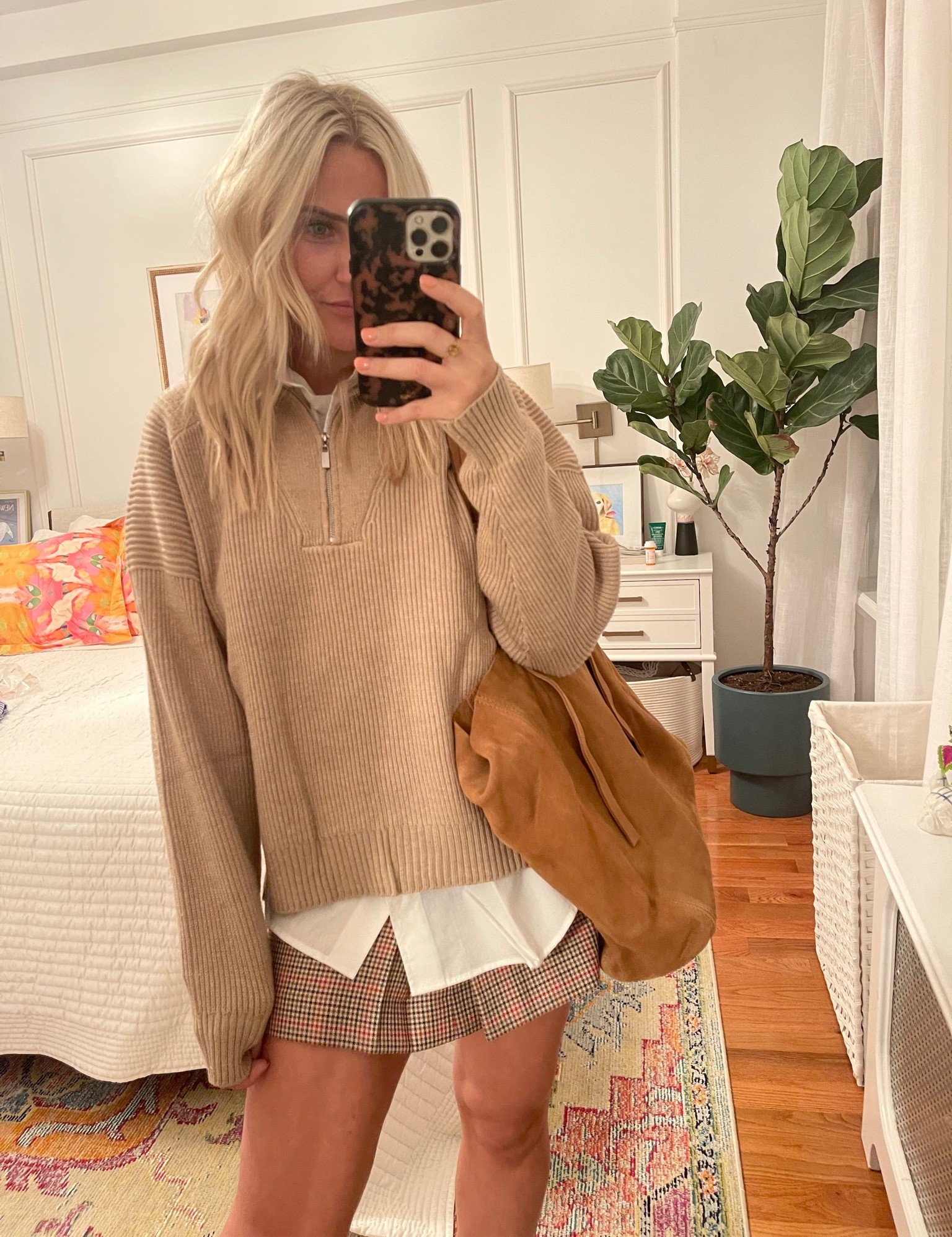 Cute fall outfit! 
Sweater - medium
White shirt - 6
Skirt - medium 

#LTKSeasonal #LTKstyletip #LTKunder100