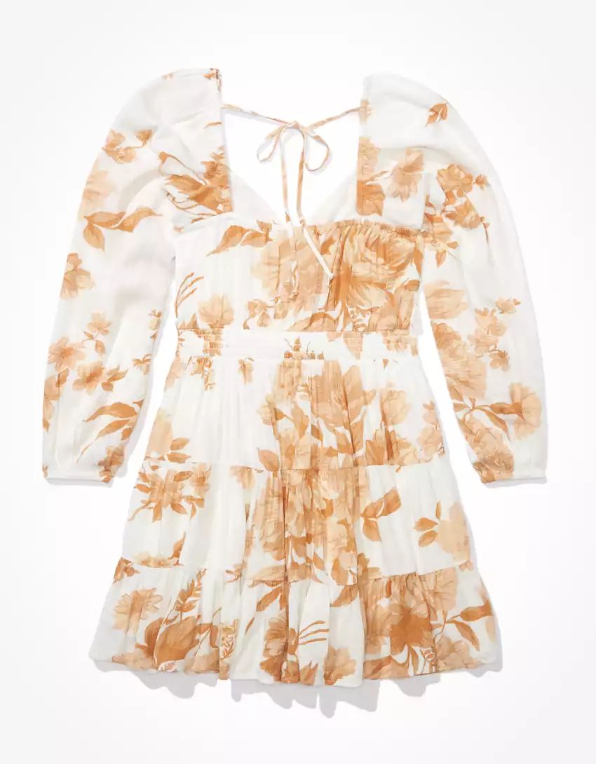 AE Floral Wrap-Front Mini Dress | American Eagle Outfitters (US & CA)