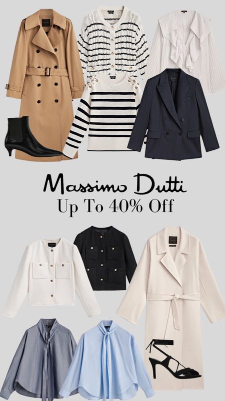 Massimo Dutti Black Friday sale, cyber sale. 

Trench coat, striped jumper, navy blazer, bow shirt, cream coat, tweed jacket 

#LTKCyberWeek #LTKSeasonal #LTKCyberSaleUK