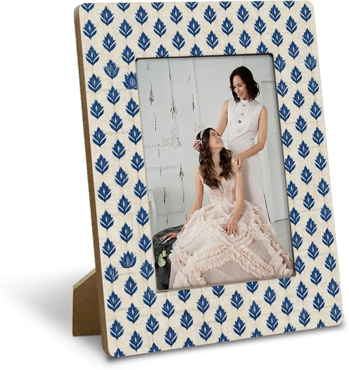 Blue & White Floral Picture Frame 4x6 Inch - Traditional Pattern Frame, Cultural Home Decor for H... | Amazon (US)