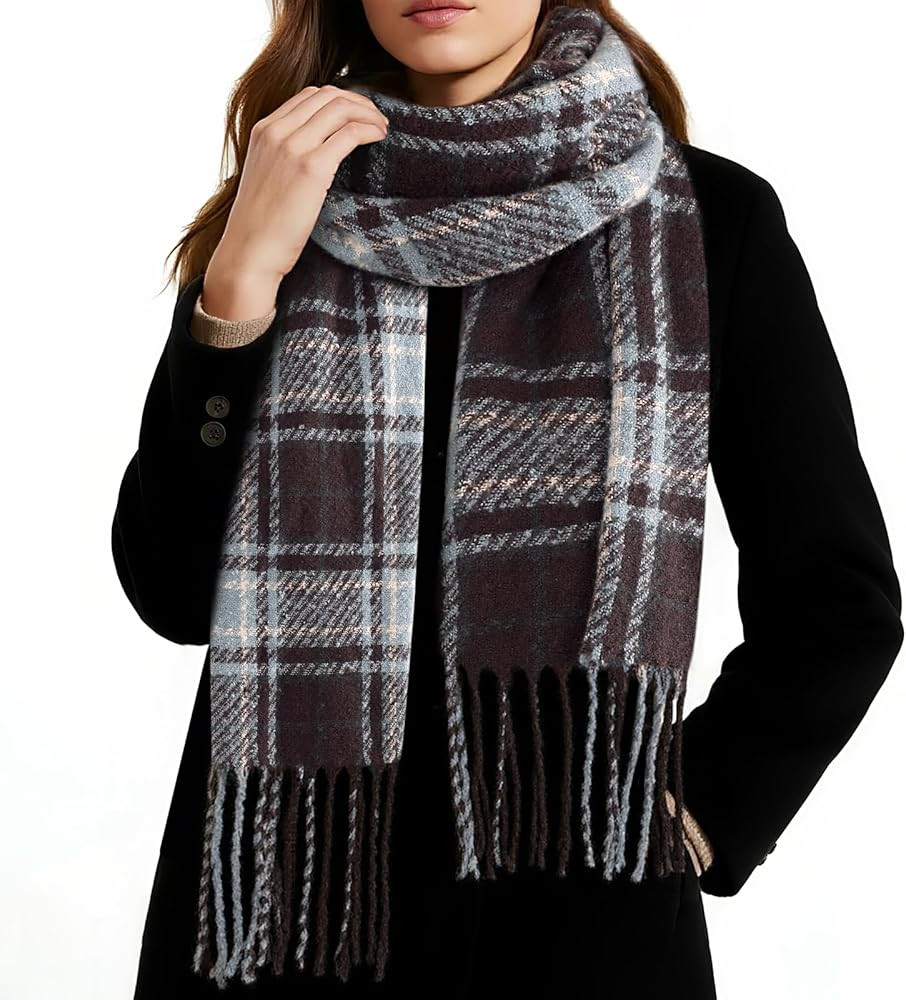 Winter Scarf for Women Fashion Soft Feel Plaid Womens Scarfs, Warm Shawls and Wraps, Long Blanket... | Amazon (US)