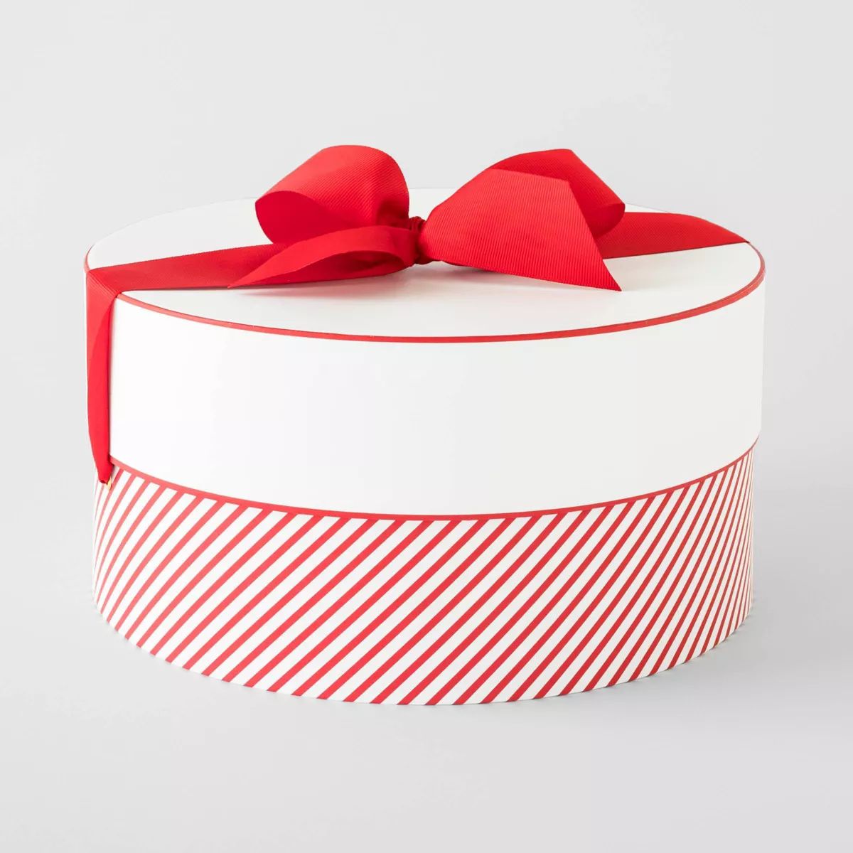 Red Diagonal Striped Large Round Gift Box White - Sugar Paper™ + Target | Target