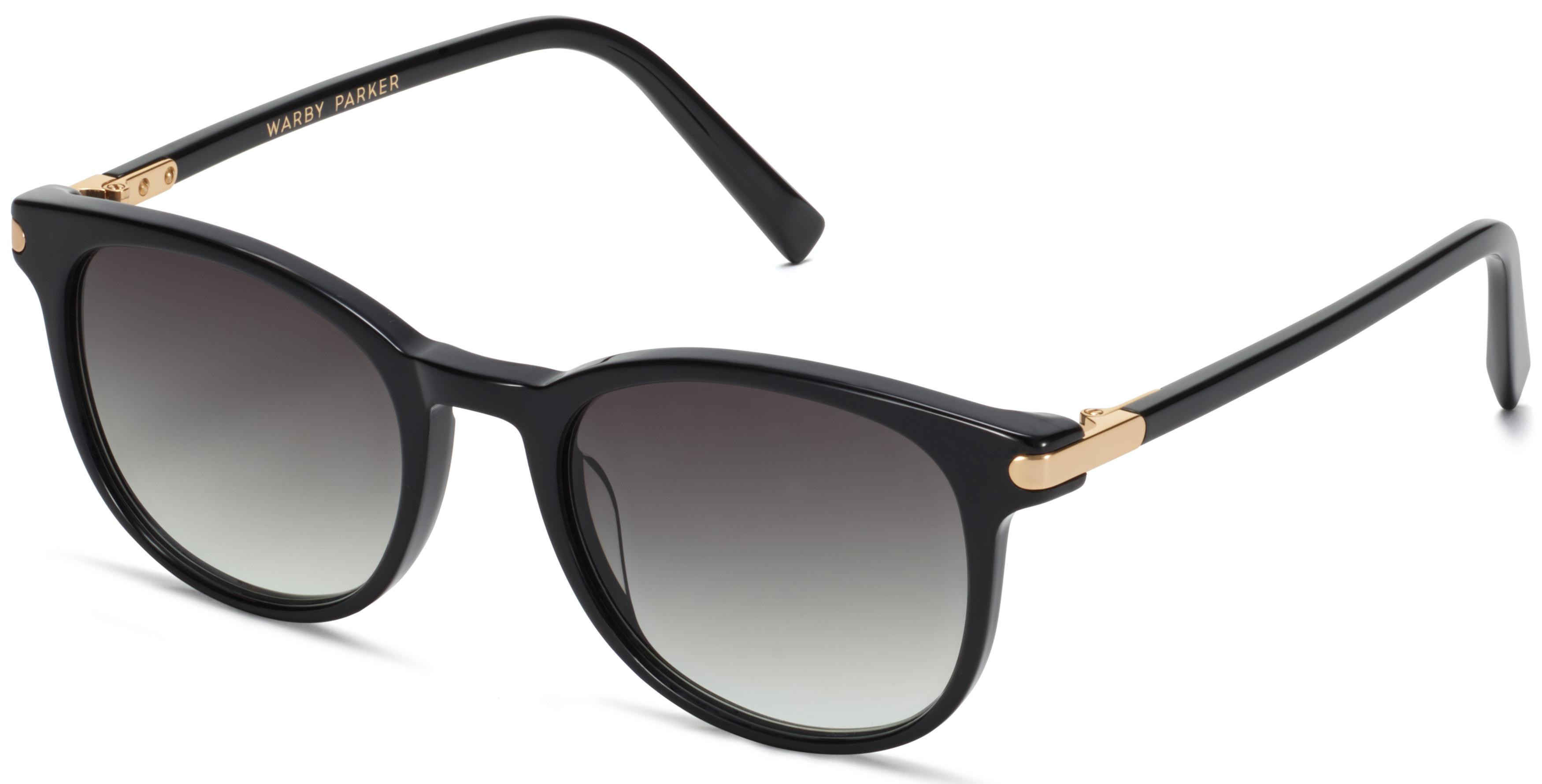 Durand Sunglasses in Jet Black with Polished Gold | Warby Parker (US)