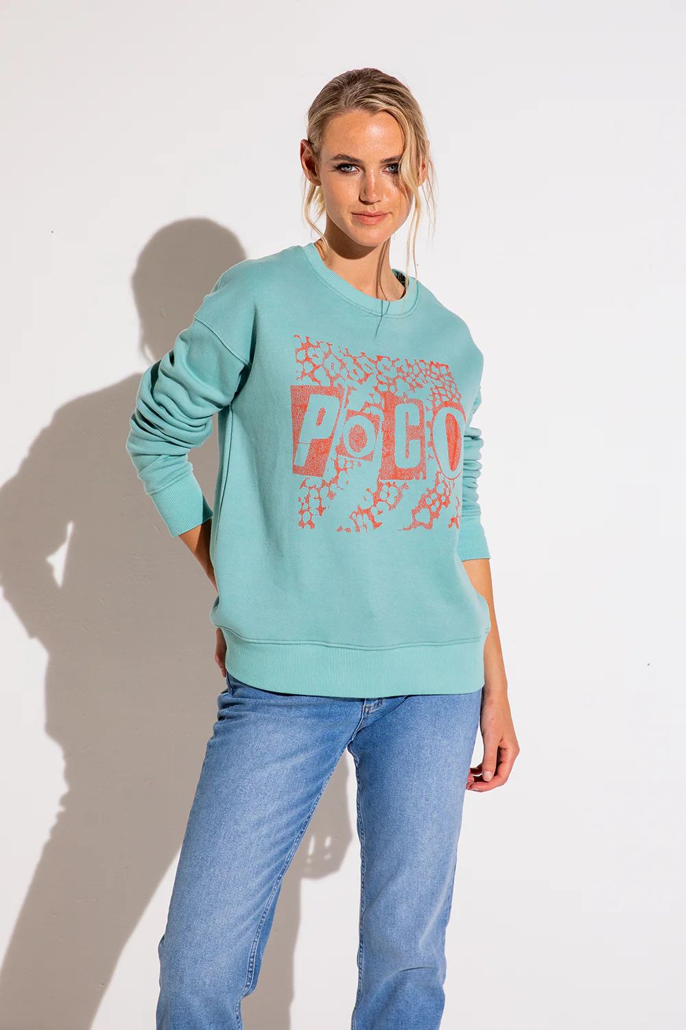 Crew Sweatshirt Poco Leopard Green/Red | Poco By Pippa