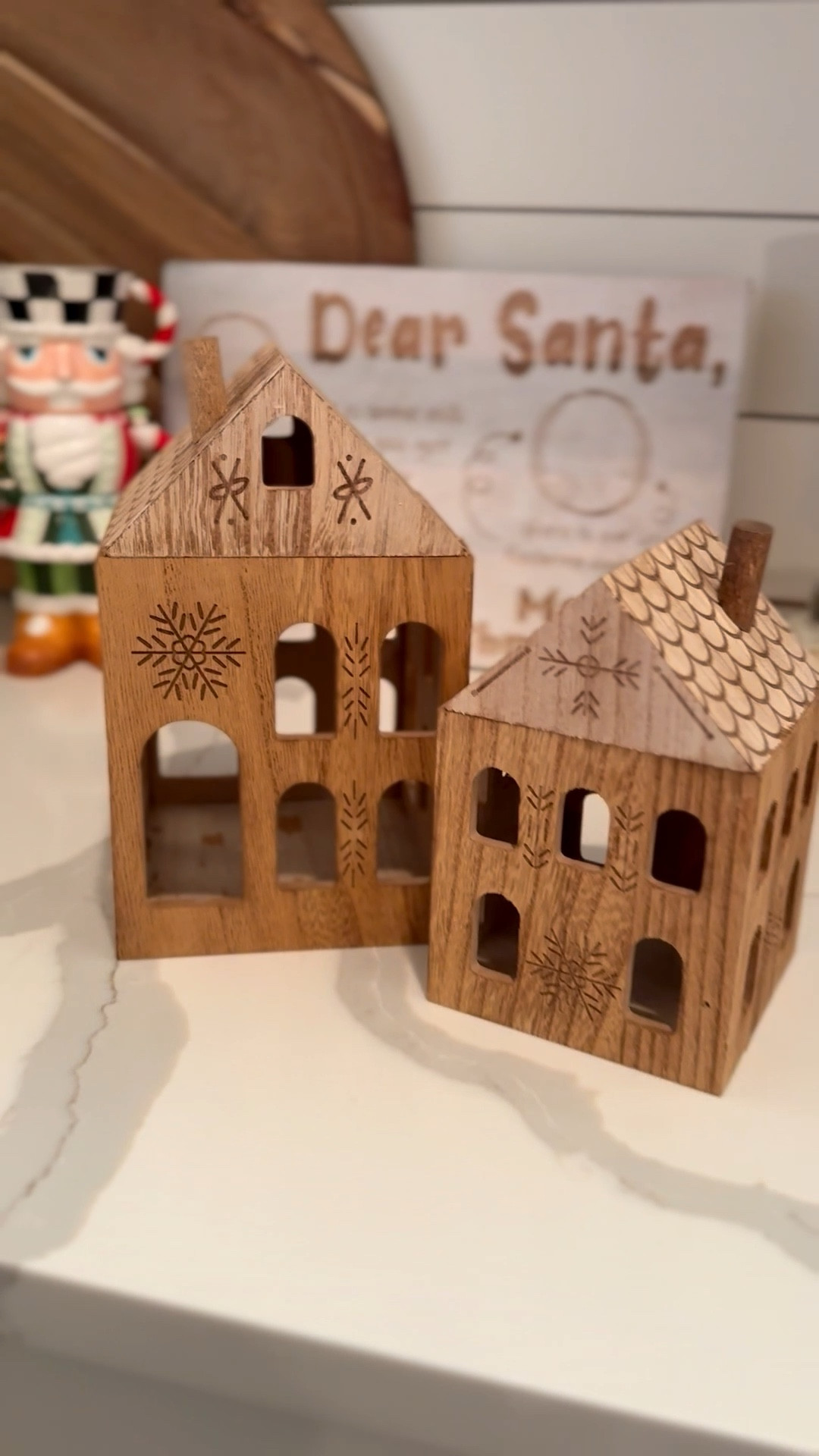 These adorable wooden houses are from Walmart! They are so cute and a great size! They look like little gingerbread houses, but are wood! 

#LTKHoliday #LTKHome #LTKSeasonal