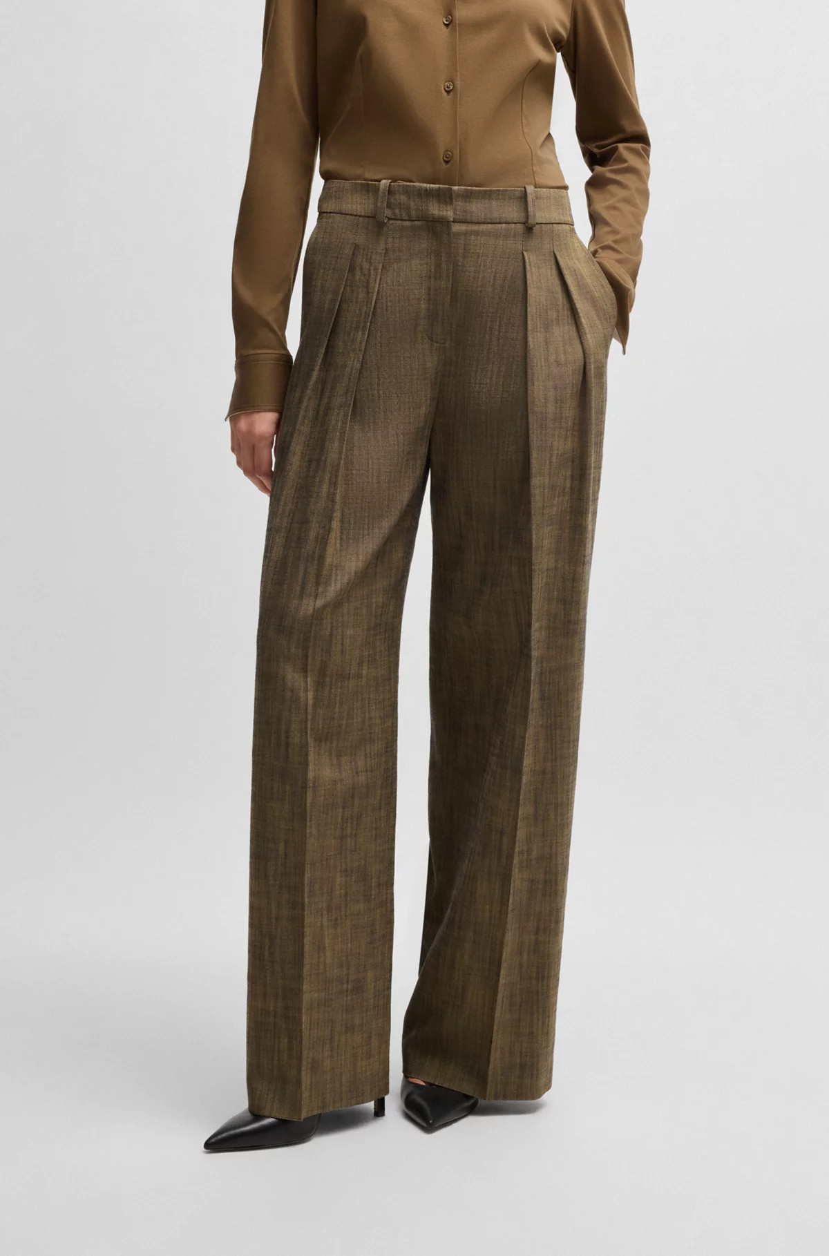 Regular-fit trousers with pleated front | Hugo Boss (US)