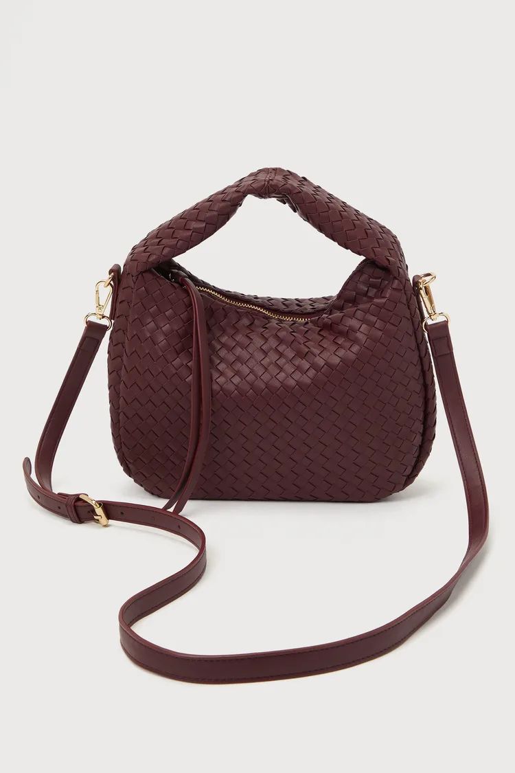 Perfect Purpose Burgundy Woven Handbag | Lulus