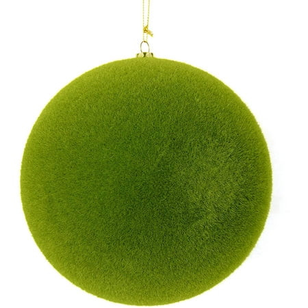 Vickerman 8 Christmas Ornament Flocked Ball Moss Green Flocked Finish Shatterproof Plastic Holiday C | Walmart (US)