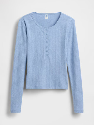 Gap × Summer Fridays Pointelle Henley PJ Top | Gap (US)