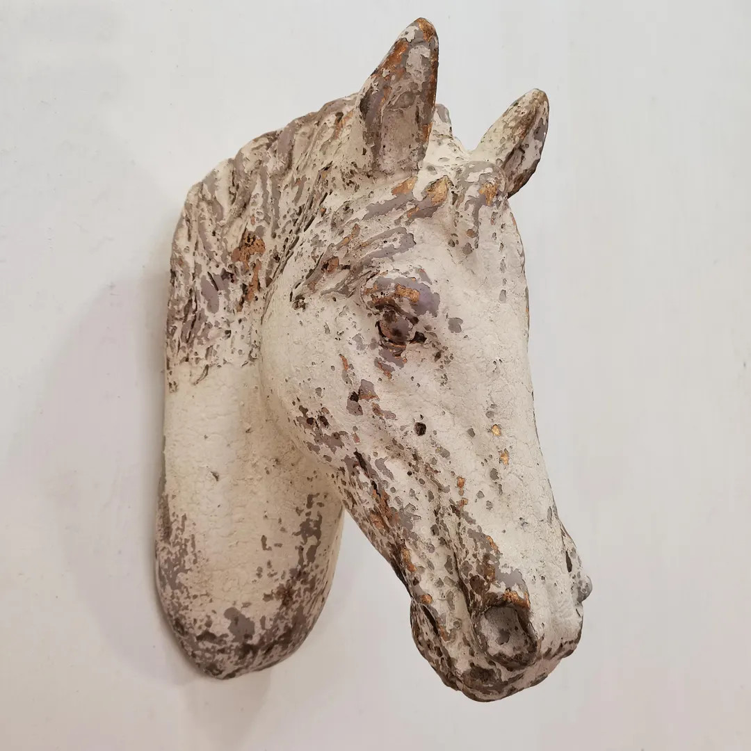 Rustic Wall Mounted Horse Head: Vintage Equestrian Farmhouse Decor - Etsy | Etsy (US)