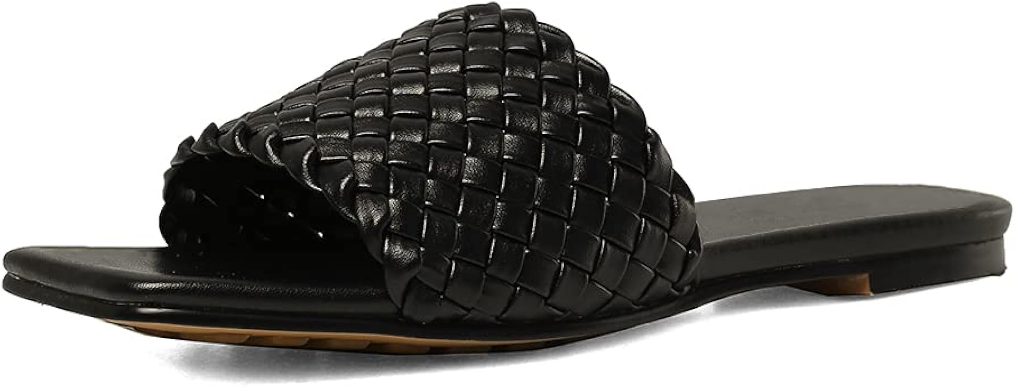 Coonek Braided Sandals For Women Flat Open Square Toe Slides Casual Summer | Amazon (US)