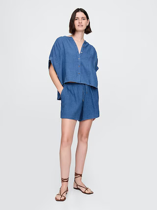 Crinkle Gauze Denim Shirt | Gap (US)