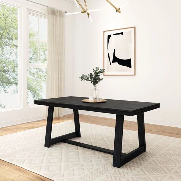 Linzy 72.25'' Pine Solid Wood Dining Table | Wayfair North America