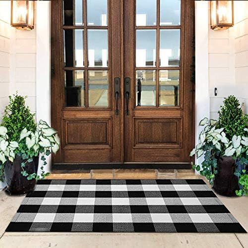 KaHouen Cotton Buffalo Check Rug 27.5 x 43 Inches, Buffalo Plaid Rug, Washable Hand-Woven Outdoor... | Amazon (US)