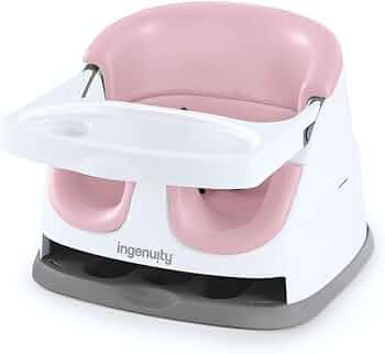 Ingenuity Baby Base 2-in-1 Booster Feeding and Floor Seat with Self-Storing Tray - Peony | Amazon (US)