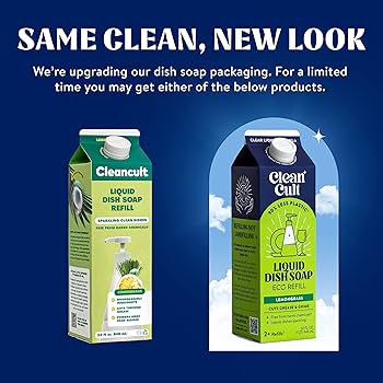 Cleancult Dish Soap Liquid Refills (32oz, 3 Pack) - Dish Soap that Cuts Grease & Grime - Free of ... | Amazon (US)