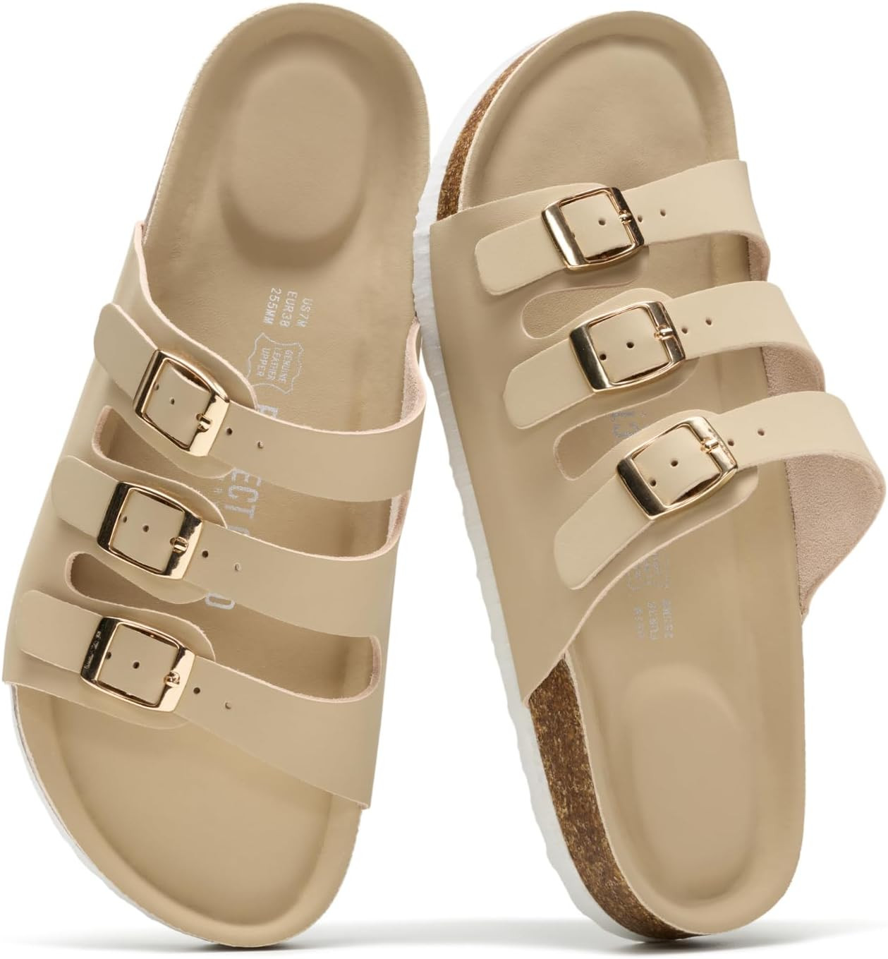 Project Cloud 100% Genuine Leather Summer Slide Sandals for Women (Capri) | Amazon (US)