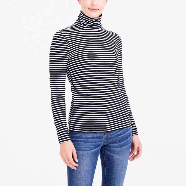 Striped tissue turtleneck | J.Crew Factory