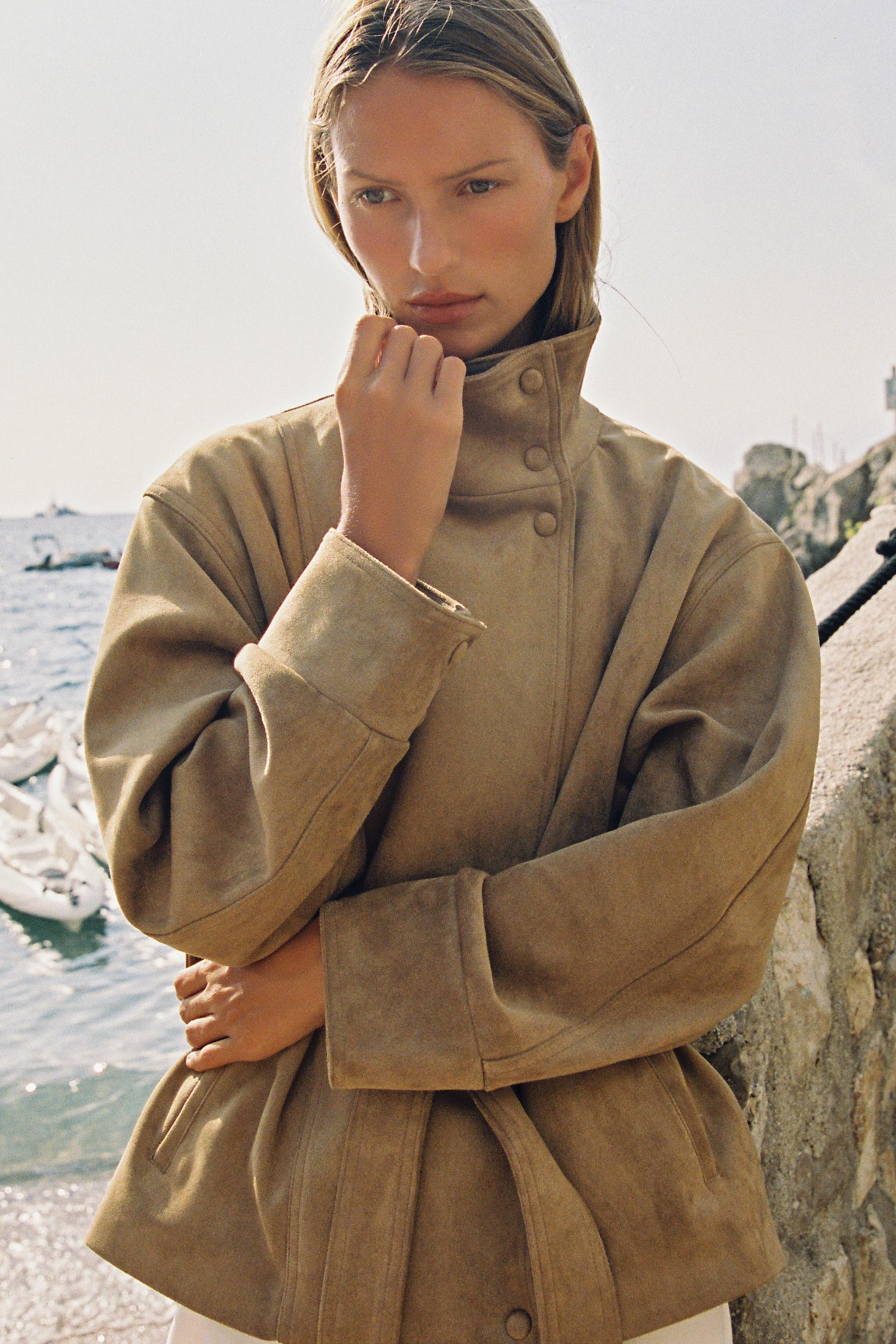 FAUX SUEDE BELTED JACKET | Zara US