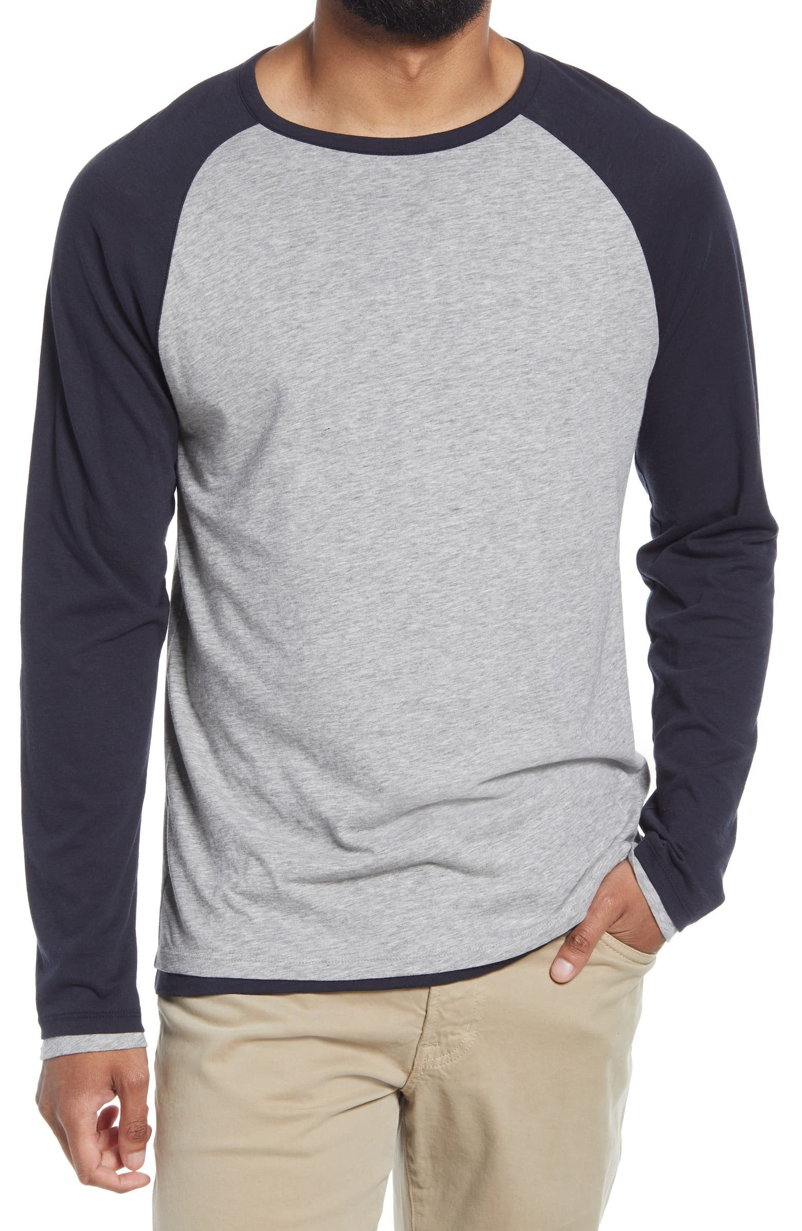Regular Fit Double Layer Baseball Crewneck Shirt | Nordstrom