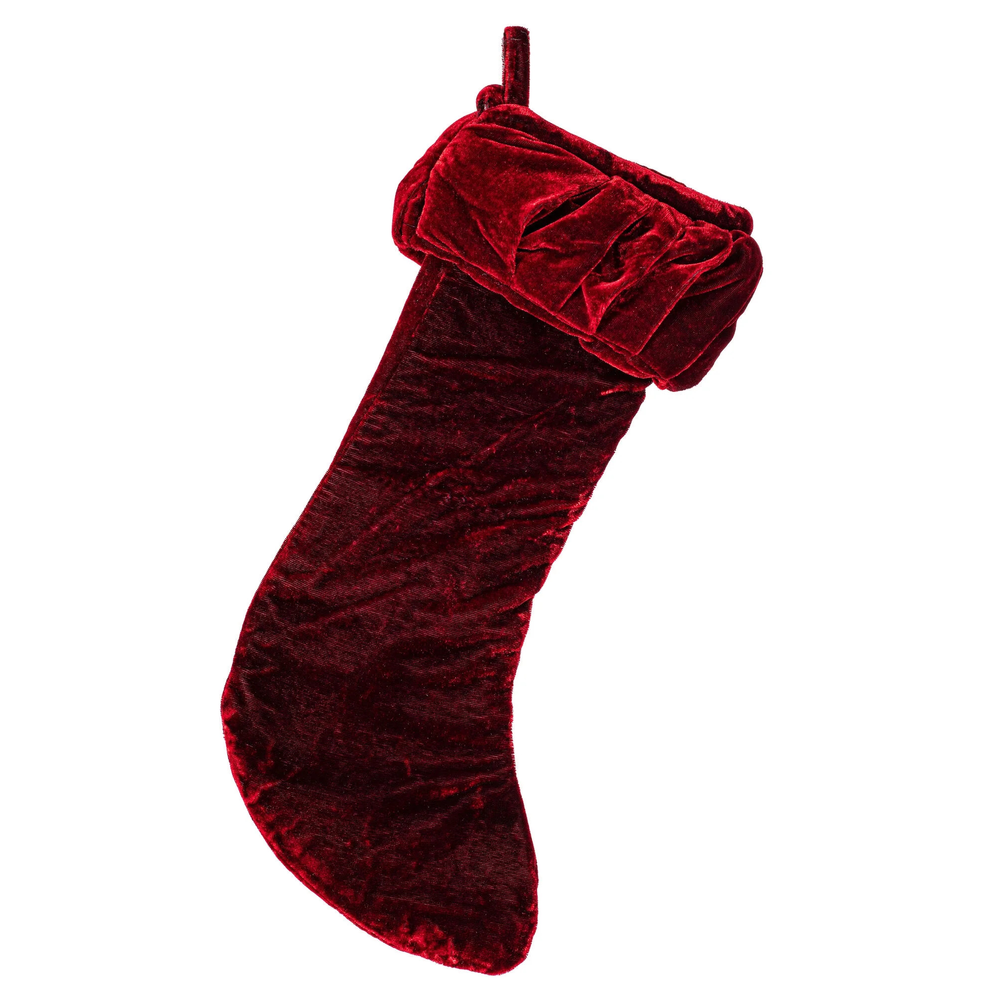 Vickerman 8" x 19" Plush Wine Velvet Christmas Stocking | Walmart (US)