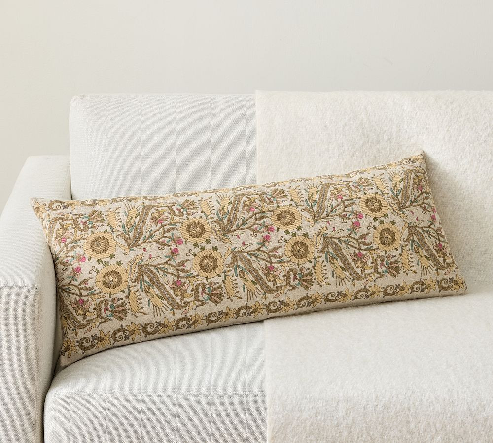 Venice Embroidered Filled Lumbar Pillow | Pottery Barn (US)