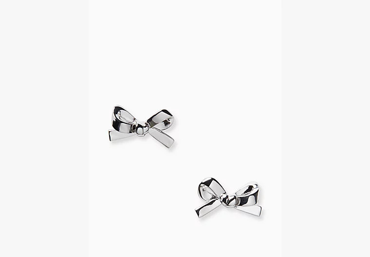 Kate Spade Skinny Mini Bow Studs, Silver | Kate Spade Outlet