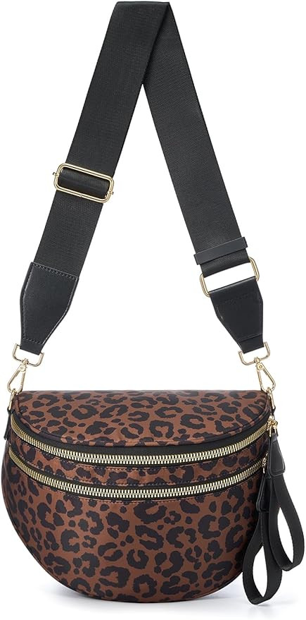 Pure Colour Crossbody Bag Bum Bag for Women,Spacious Purse Fanny Packs Belt Bag,Oversized Bum Bag... | Amazon (US)