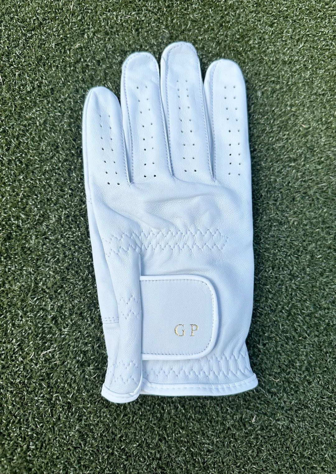 Mens Christmas Gift. White Leather Customized Initial Monogram Golf Glove, Luxury Personalized Gi... | Etsy (US)