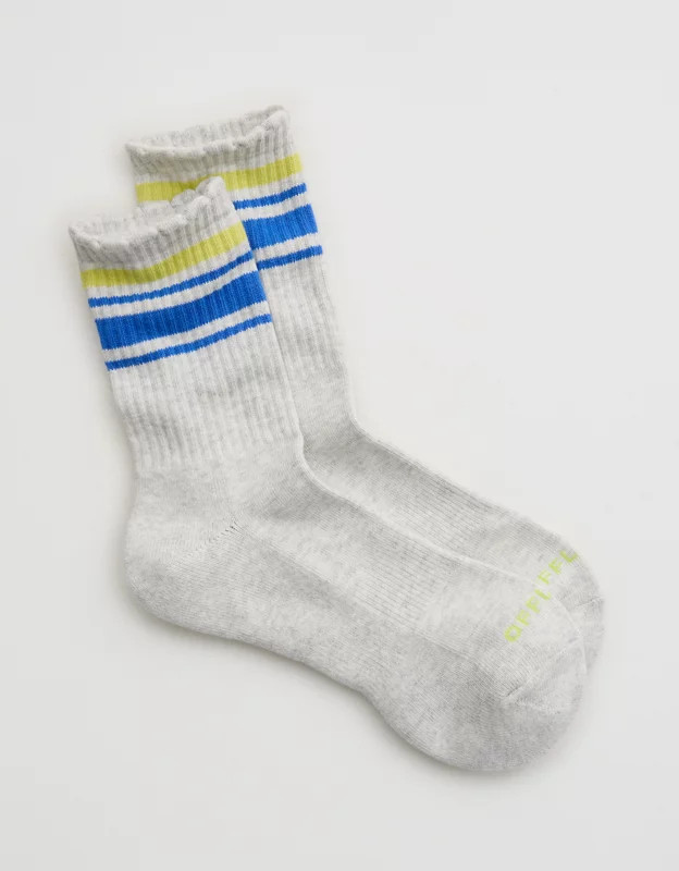 OFFLINE By Aerie Scalloped Crew Socks | American Eagle Outfitters (US & CA)
