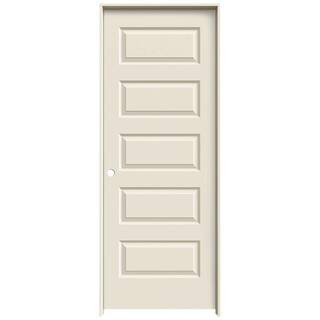 JELD-WEN 30 in. x 80 in. Rockport Primed Right-Hand Smooth Molded Composite MDF Single Prehung In... | The Home Depot