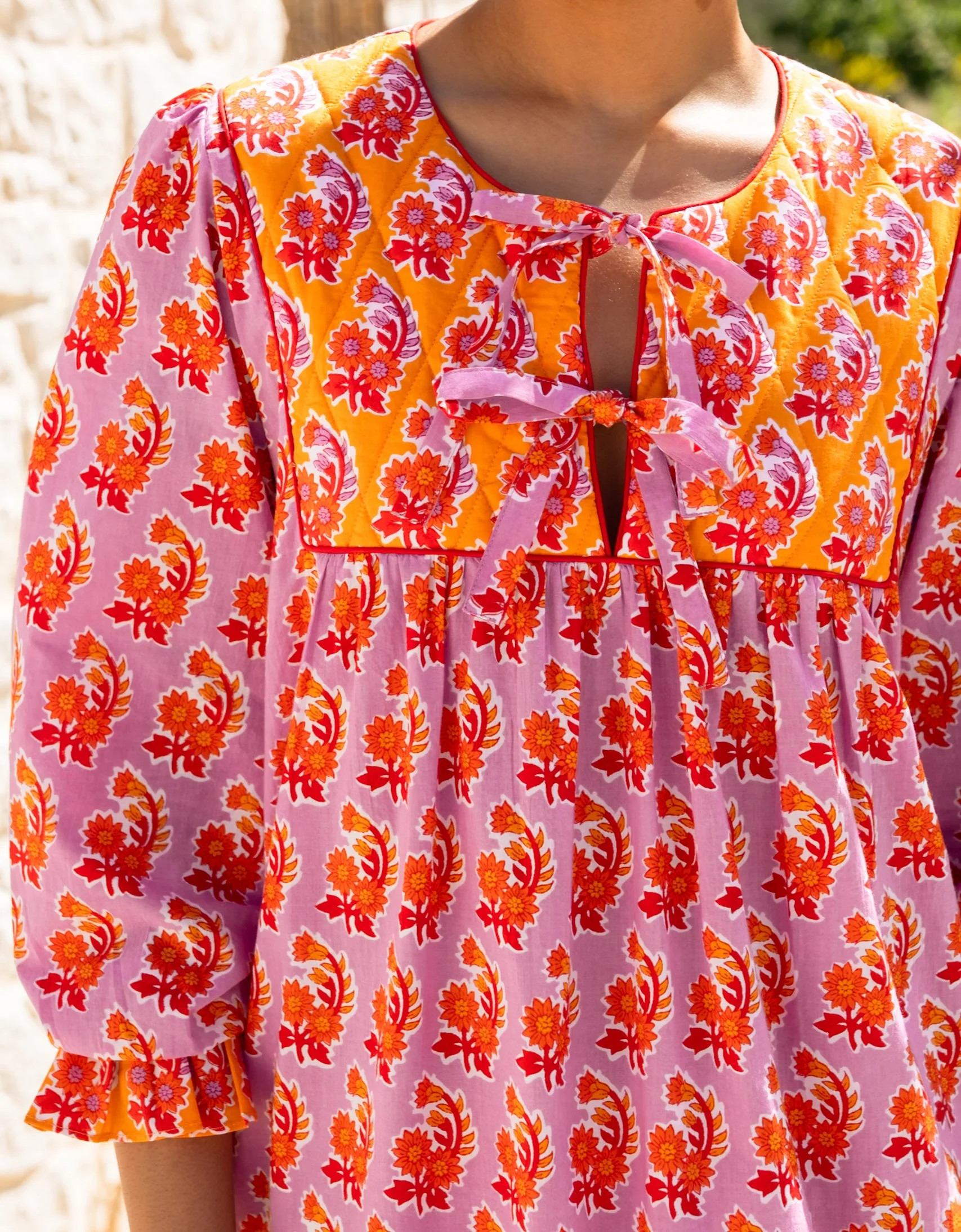 Rainbow Zinnia Banzara Dress | Pink City Prints UK