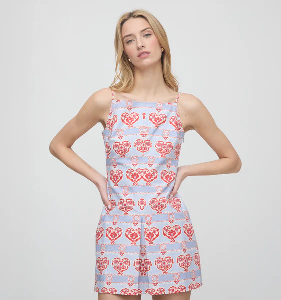 The Fae Dress - Poppy Damask Stripe | Hill House Home US