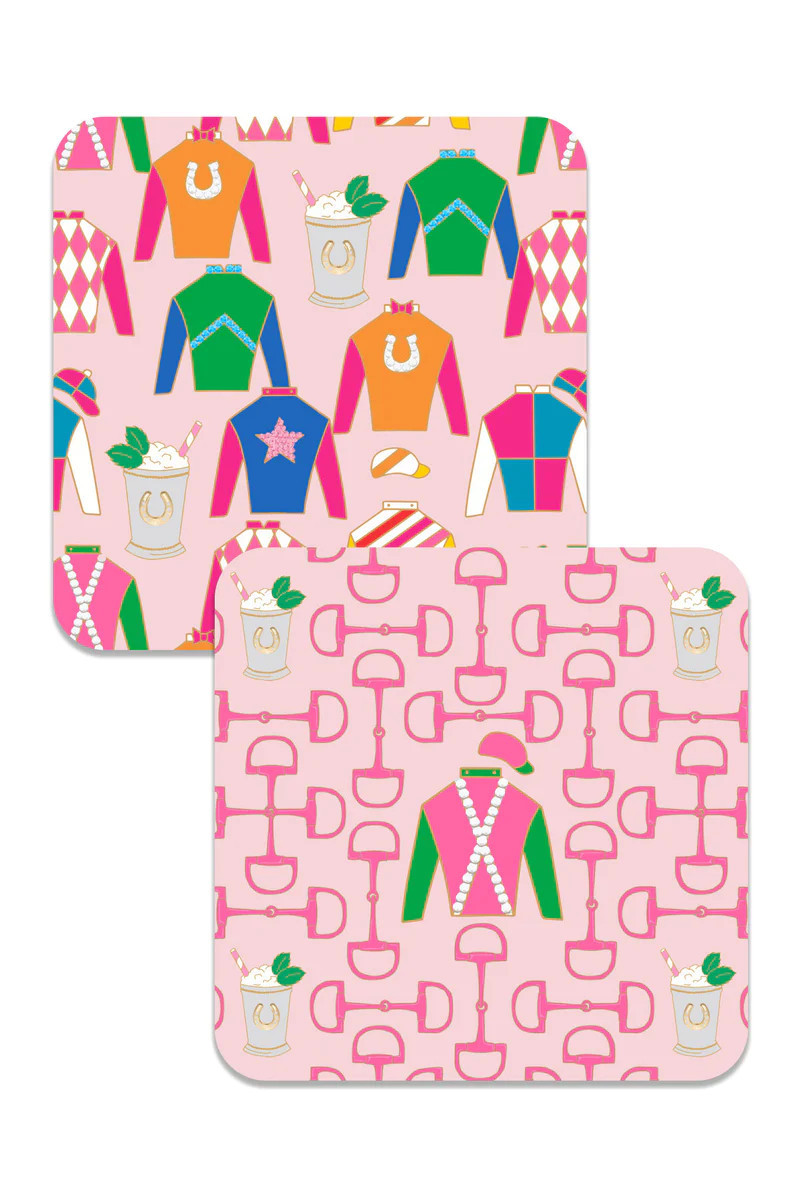 Derby Party Double-Sided Thick Paper Coasters (Set of 8) | CANVAS