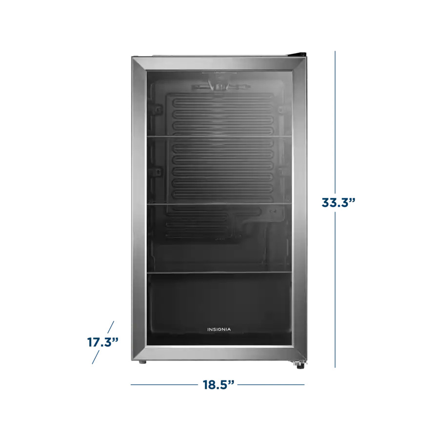 Insignia™ - 115 Can Beverage Cooler with Glass Shelves - Stainless Steel Look | Best Buy U.S.