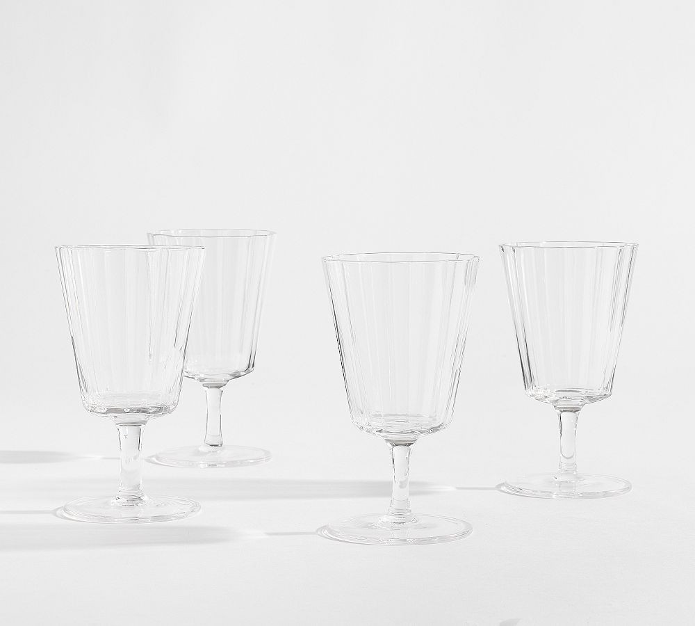 Fluted Glass Goblets, Set of 4 - Clear | Pottery Barn (US)