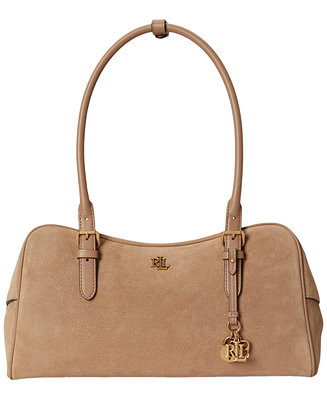 Marcy Large Suede Zip Satchel Bag | Macy's