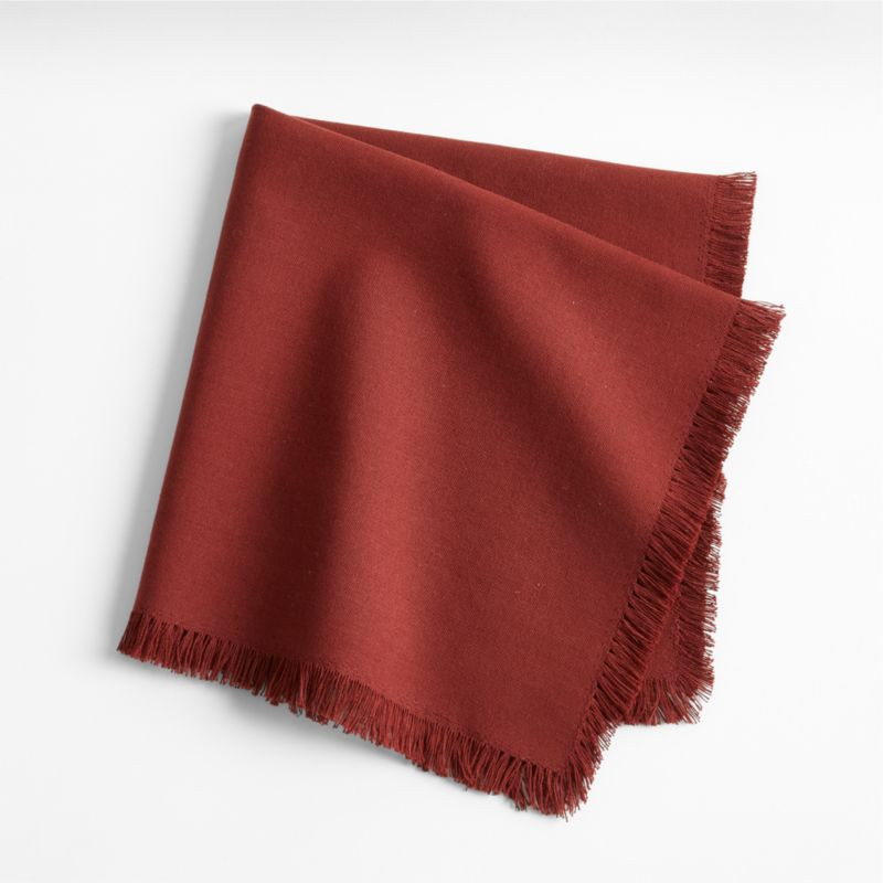 Craft Brick Cotton Fringe Napkin + Reviews | Crate & Barrel | Crate & Barrel