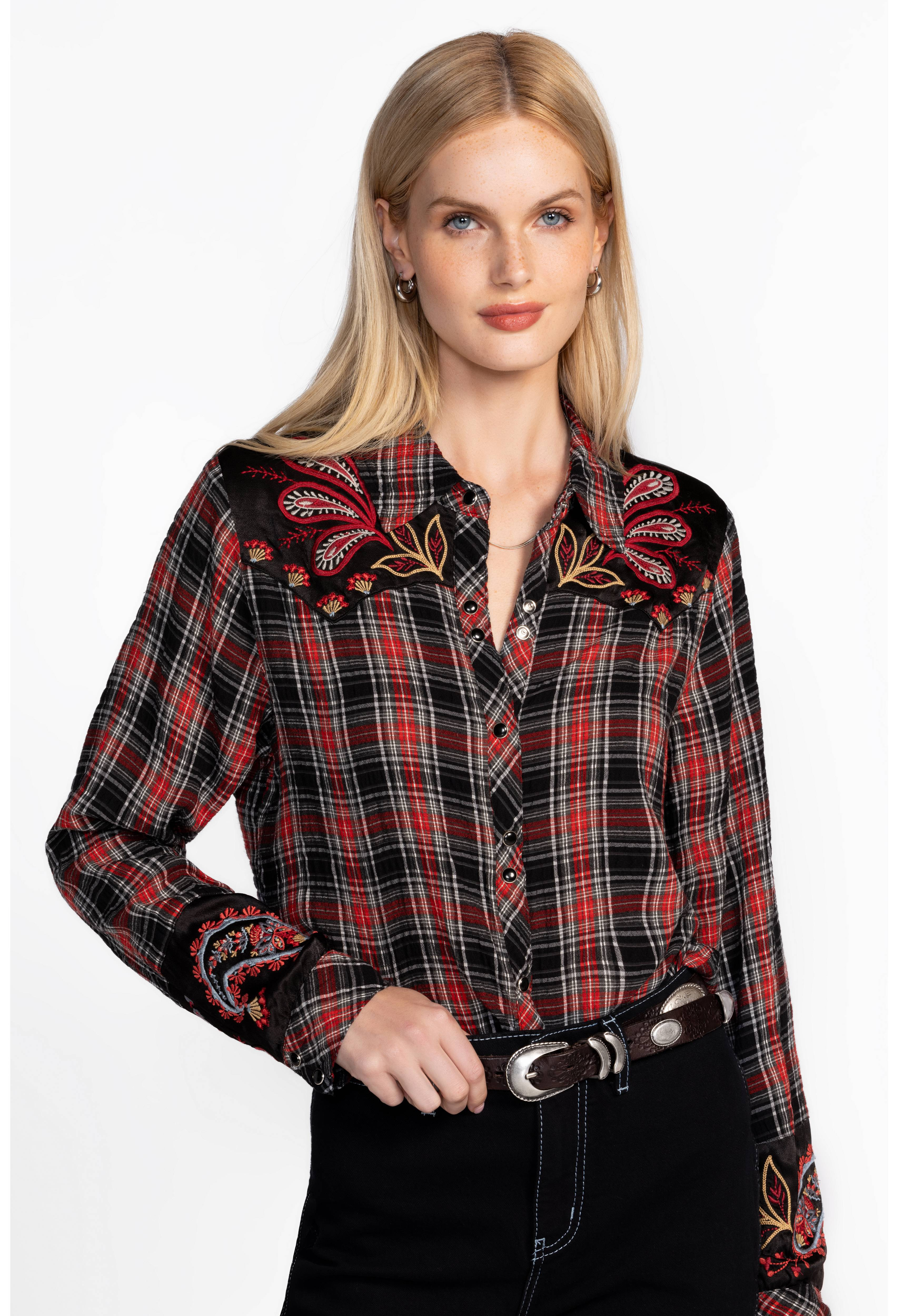 PUFF SLEEVE WESTERN SHIRT | Johnny Was | Johnny Was