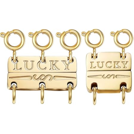Dailyacc Lucky Necklace Layering Clasp 18K Gold and Silver Multiple Necklace Clasps for Layered Look Separator | Amazon (US)