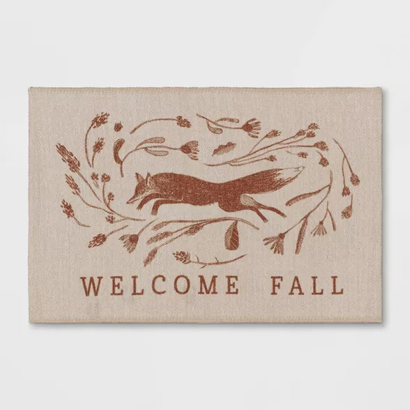 2'x3' Fox Printed Rug Cream - Threshold™ | Target