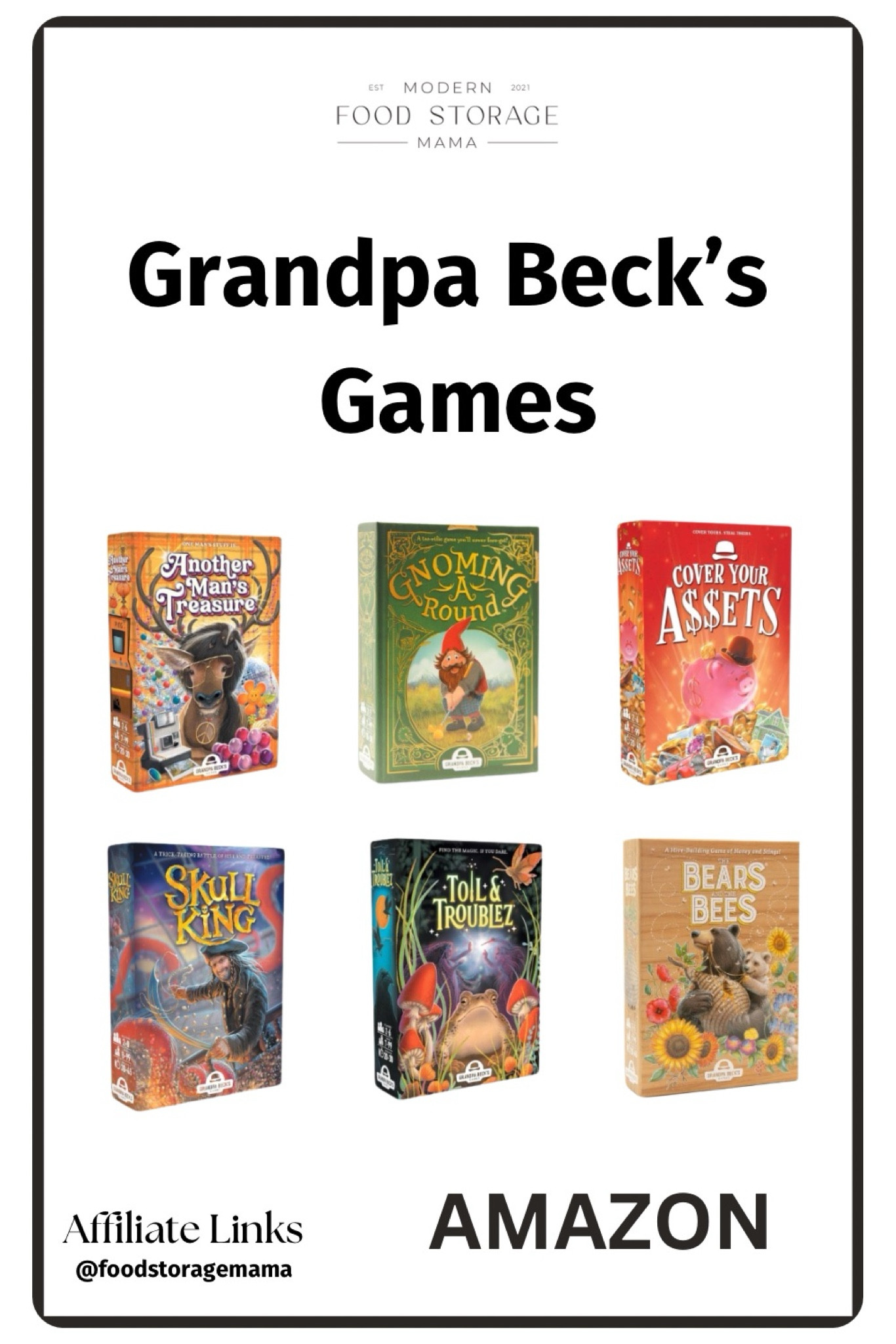 Our family loves Grandpa Beck’s games! 

These card games are the perfect size for stocking stuffers, to put in your 72-hour kits, store in your glove box in your car, or to pack on a trip with you! 

Our favorite Grandpa Beck’s game is Cover Your Assets! 





#familygames #kidsgames #games #giftguide #stockingstuffers 

#LTKCyberWeek #LTKKids #LTKGiftGuide
