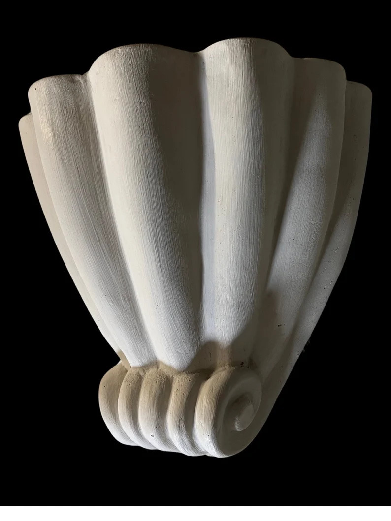 Plaster Scallop Shell Wall Sconce Light - Etsy | Etsy (US)