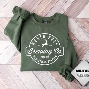 Brewing Co North Pole Sweatshirt Christmas Shirts for Women - Etsy | Etsy (US)