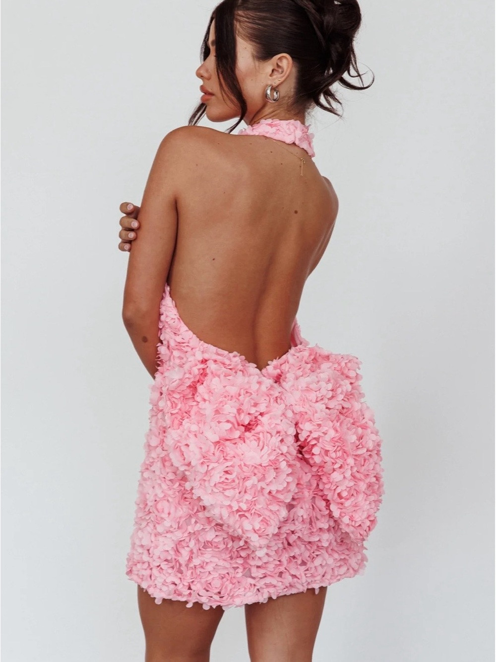 Selfie Leslie Monroe Embellished Bow Mini Dress Pink | Poshmark