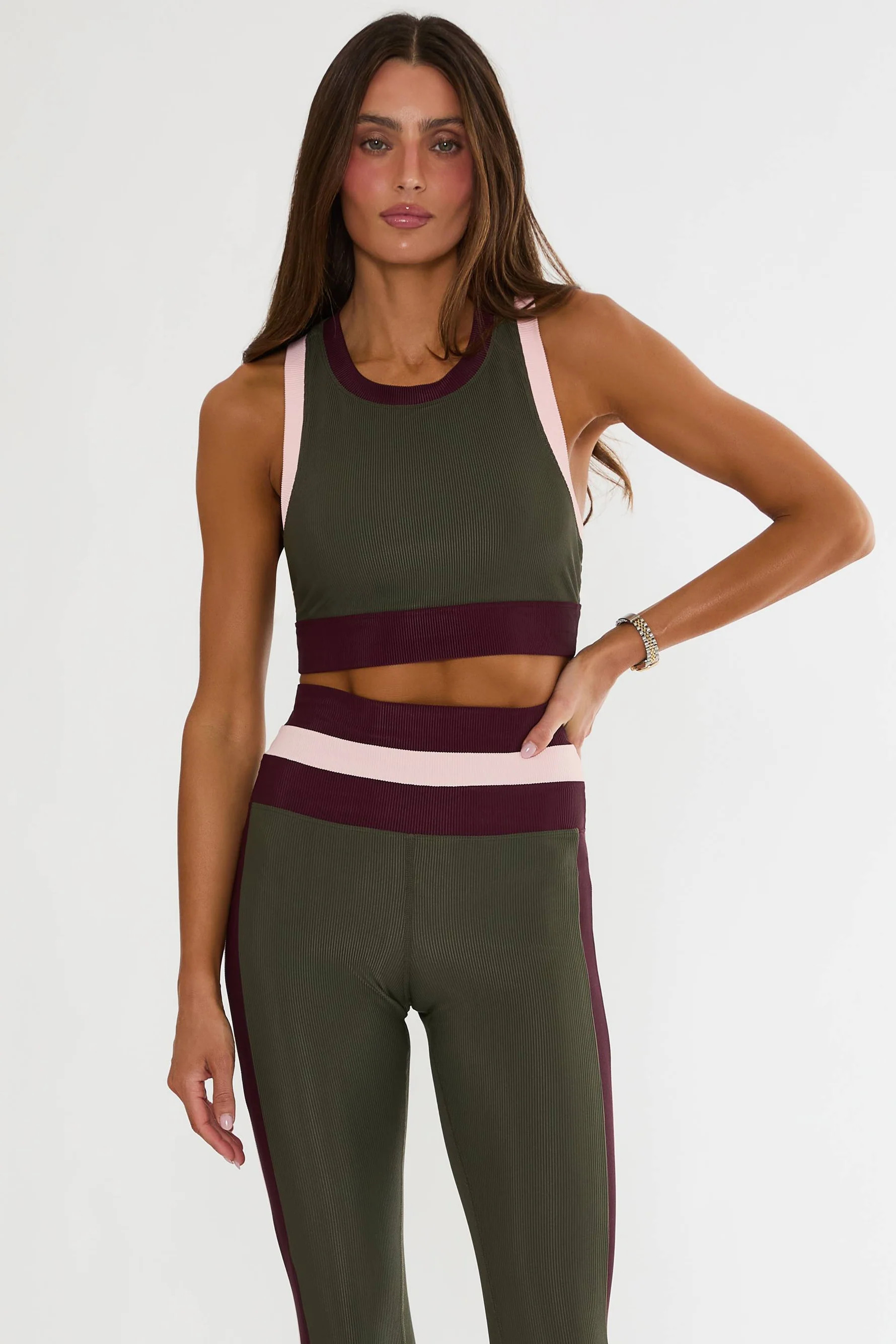 Gwen Top Wild Berry Colorblock | Ribbed Sports Bra | Beach Riot | Beach Riot