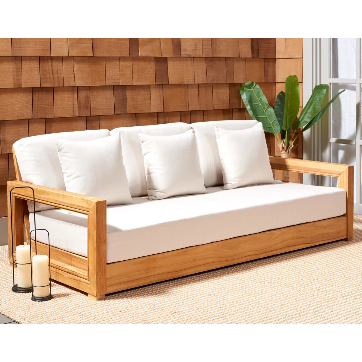 Melrose 76.55'' Teak Outdoor Sofa | Wayfair North America