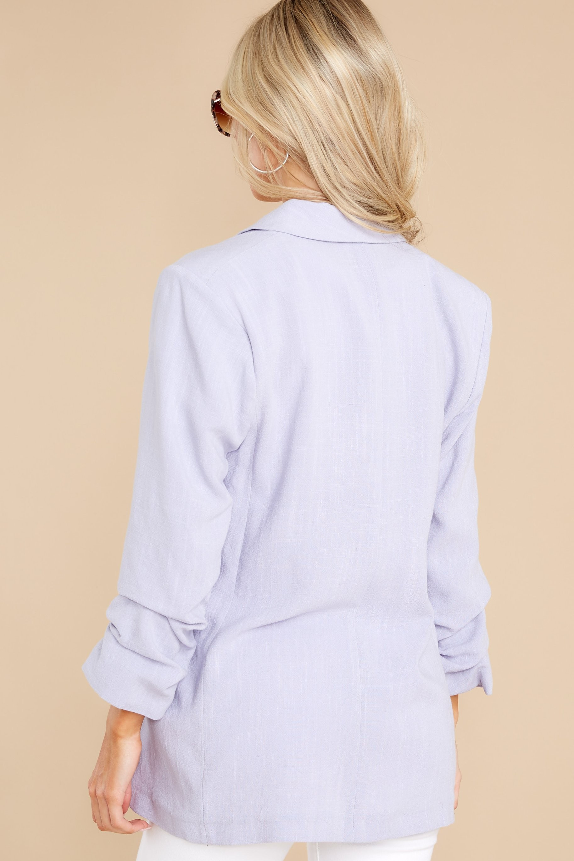 It's My Call Light Lavender Blazer | Red Dress 