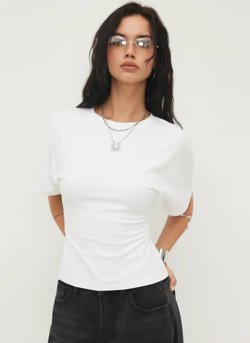 Strickstoff 100% Baumwolle Rundhals-T-Shirt For Schule Lässige Alltagskleidung Outdoor Arbeit | Cider