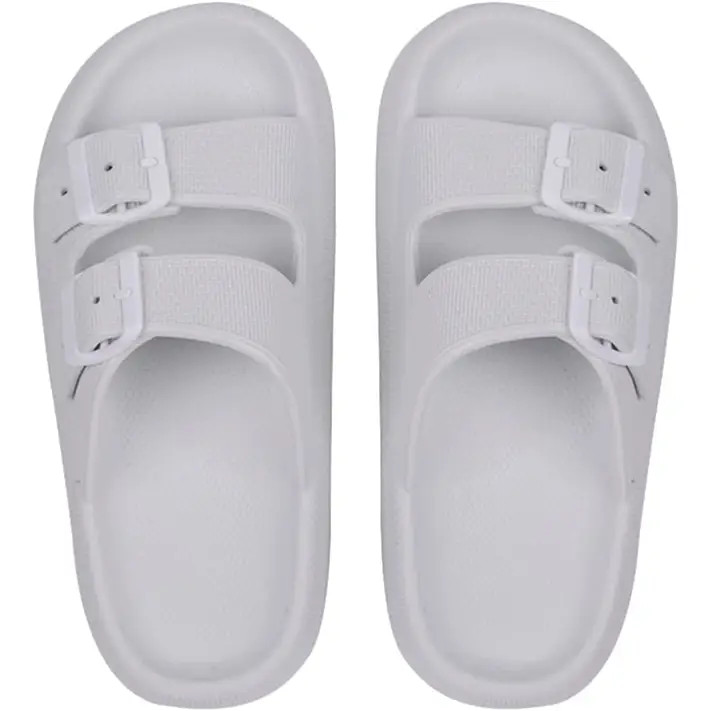 CoCopeaunt Double Buckle Sandals Thick Sole Adjustable Buckles Cloud Slides Slippers For Women Ma... | Walmart (US)